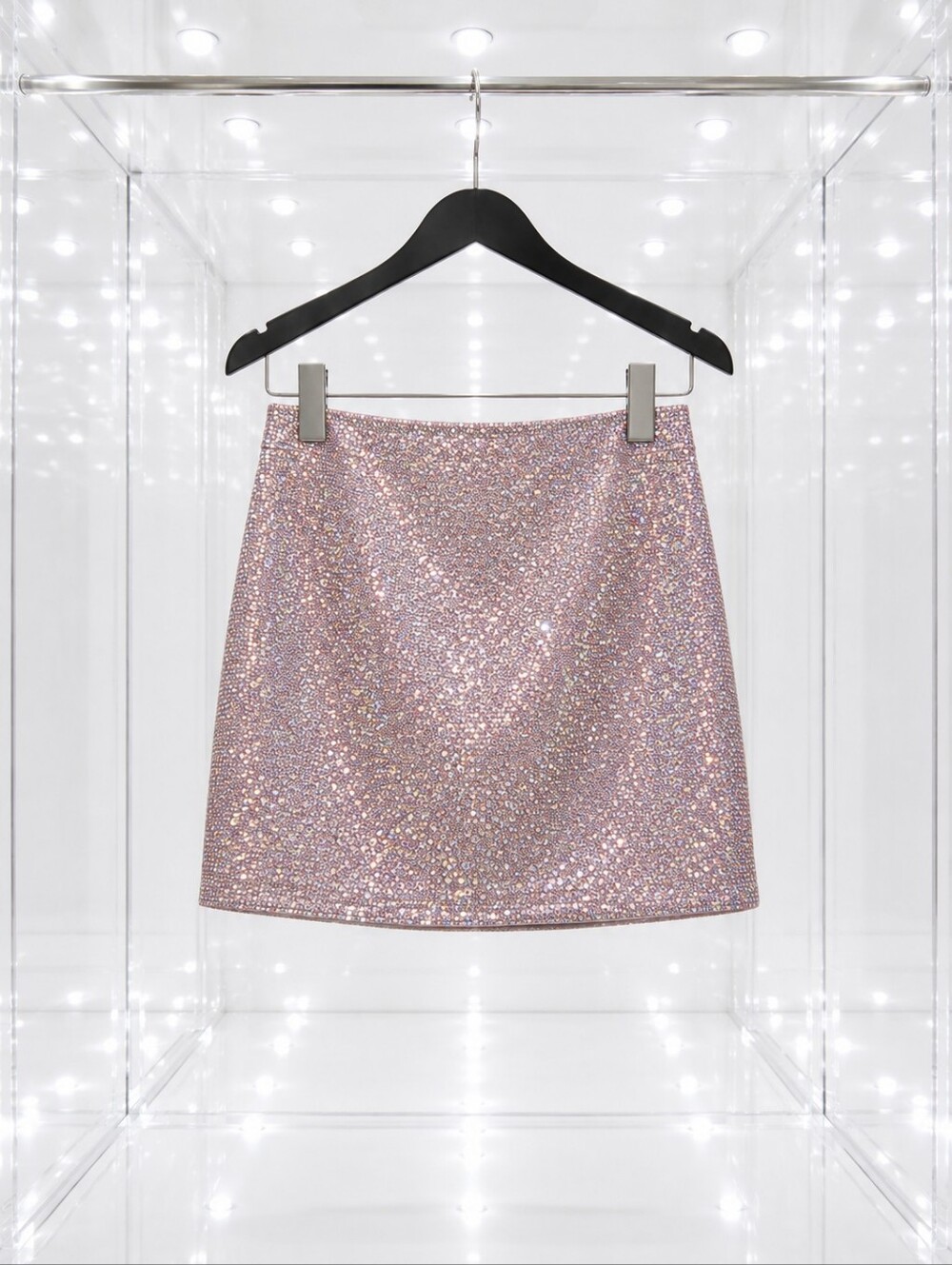 Swarovski Crystal Mini Skirt - Shimmer Pink - Size S